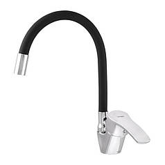 Недорогий та надійний змішувач для кухні Zerix YUB 279 з чорним гнучким виливом