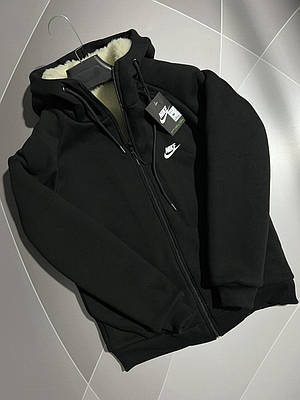 Батник на хутрі чоловічий NIKE S-XXL арт.1151, Колір Чорний, Міжнародний розмір M, Розмір чоловічого одягу (RU) 46