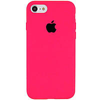 Чехол для iPhone 7/8 Silicone Case Full Cover- ярко-розовый