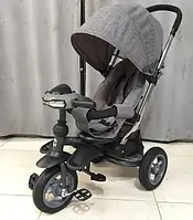 Велосипед триколісний дитячий з батьківською ручкою Crosser T-350 ECO Air, світло-сірий