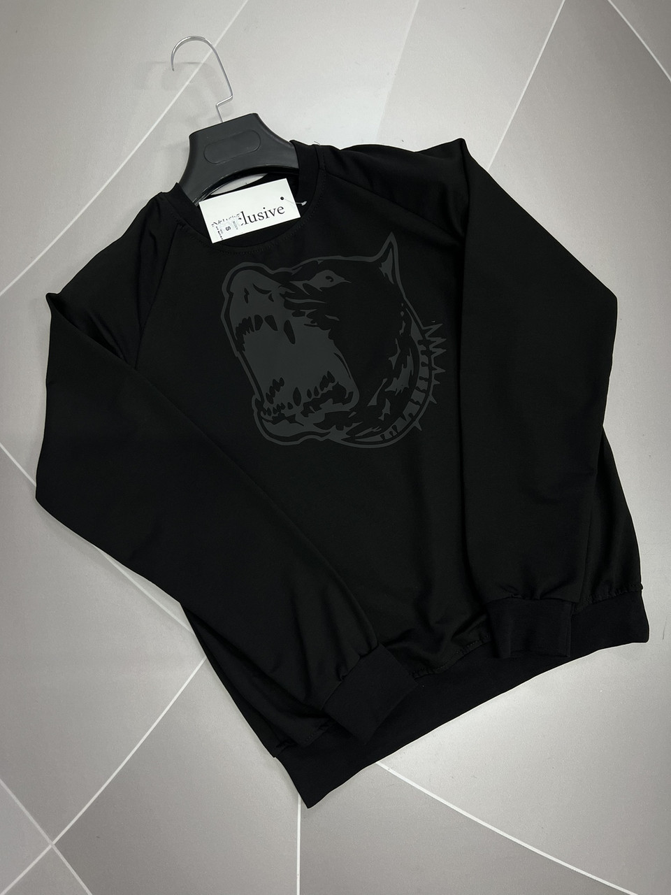 Світшот чоловічий EXLUSIVE S-XXL арт 1236, Колір Чорний, Міжнародний розмір L, Розмір чоловічого одягу (RU) 48