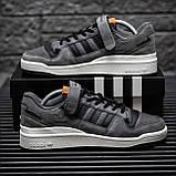 Кросівки Adidas Forum 84 Low Grey Black White чоловічі сірі повсякденні кеди весна осінь молодіжні, фото 3