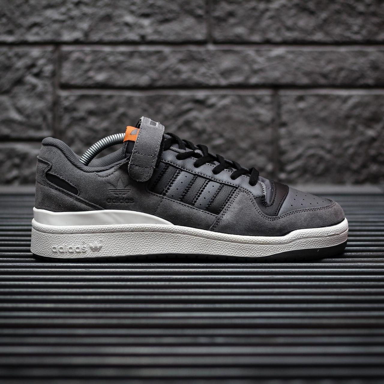 Кросівки Adidas Forum 84 Low Grey Black White чоловічі сірі повсякденні кеди весна осінь молодіжні