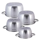 Набір каструль Kamille на 8 предметів (1,5 л, 2 л, 3 л, 5 л) з нержавіючої сталі, фото 4