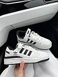 Кросівки Adidas Forum Low White Black Logo чоловічі білі повсякденні кеди весна осінь молодіжні, фото 4