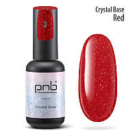 PNB UV/LED Crystal Base Red - блестящая база, светоотражающая, красная, 8 мл