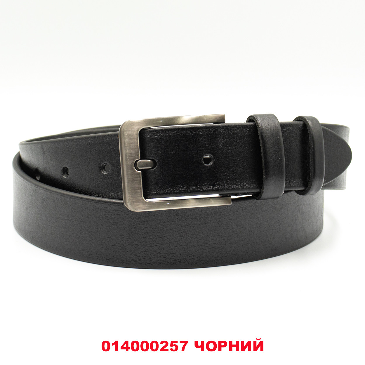 Чоловічий шкіряний ремінь (40мм) 014000257 ЧОРНИЙ Натуральна шкіра