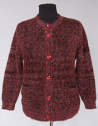 Жіноча кофта «Бабуся» бордового кольору великого розміру