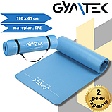 Килимок (мат) для йоги та фітнесу Gymtek NBR 1см голубий, фото 3