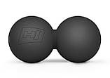 Силіконовий масажний подвійний м'яч 63 мм Hop-Sport HS-S063DMB чорний, фото 2