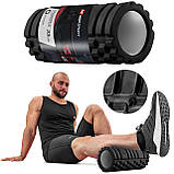 Роллер масажер (валик, ролик) Hop-Sport EVA 33см HS-A033YG чорний, фото 5