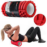 Роллер масажер (валик, ролик) Hop-Sport EVA 33см HS-A033YG червоний, фото 6