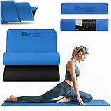 Мат для фітнесу та йоги Hop-Sport TPE 0,6см HS-T006GM синій, фото 10