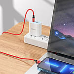 Кабель для заряджання HOCO X89 Wind 60W charging data cable Type-C to Type-C для передачі даних Червоний, фото 4