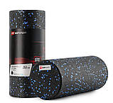 Роллер масажер (валик, ролик) гладкий заповнений Hop-Sport HS-P033SYG EPP 33см чорно-синій, фото 6