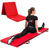 Мат гімнастичний Hop-Sport HS-065FM твердий з липучкою 5см червоний, фото 2