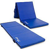 Мат гімнастичний Hop-Sport HS-065FM середньо-твердий з липучкою 5см синій, фото 6