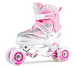 Роликові ковзани 3в1 Hop-Sport HS-8101 Speed M (розмір) рожеві, фото 3