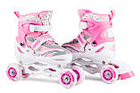 Роликові ковзани 3в1 Hop-Sport HS-8101 Speed M (розмір) рожеві, фото 7