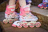 Роликові ковзани 3в1 Hop-Sport HS-8101 Speed M (розмір) рожеві, фото 8