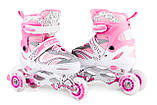 Роликові ковзани 3в1 Hop-Sport HS-8101 Speed M (розмір) рожеві, фото 10