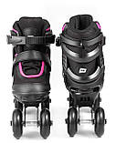 Роликові ковзани 3в1 Hop-Sport HS-903 Motion S (розмір) Чорно-рожеві, фото 5