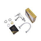 Змішувач для раковини у ванній Kroner KRM Elbe - C010 кран для умивальника одноважільний, фото 7