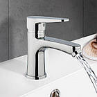 Змішувач для раковини у ванній Kroner KRM Elbe - C010 кран для умивальника одноважільний, фото 8