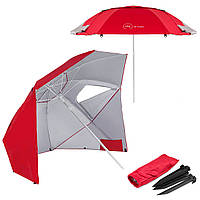 Пляжный зонт-палатка, идеален и для рыбалки, туризма, кемпинга di Volio Sora красный