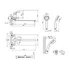 Змішувач для ванни Agua Leon-C071 кран для ванної з довгим виливом глянцевий, фото 2