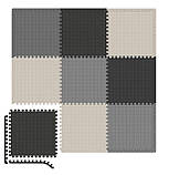 Мат-пазл Hop-Sport EVA 1см HS-A010PM - 9 частин чорний/білий/сірий, фото 2