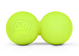 Силіконовий масажний подвійний м'яч 63 мм Hop-Sport HS-S063DMB салатовий, фото 2