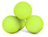 Силіконовий масажний подвійний м'яч 63 мм Hop-Sport HS-S063DMB салатовий, фото 3