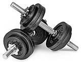 Гантелі металеві Hop-Sport New 2 х 15 кг із рукавичками, фото 5
