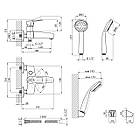 Кран для ванної з лійкою для душу Kroner KRM Odra - C060 Змішувач для ванни і раковини, фото 2