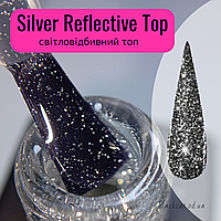 Светоотражающий топ Global Fashion серебро для гель лака 12мл