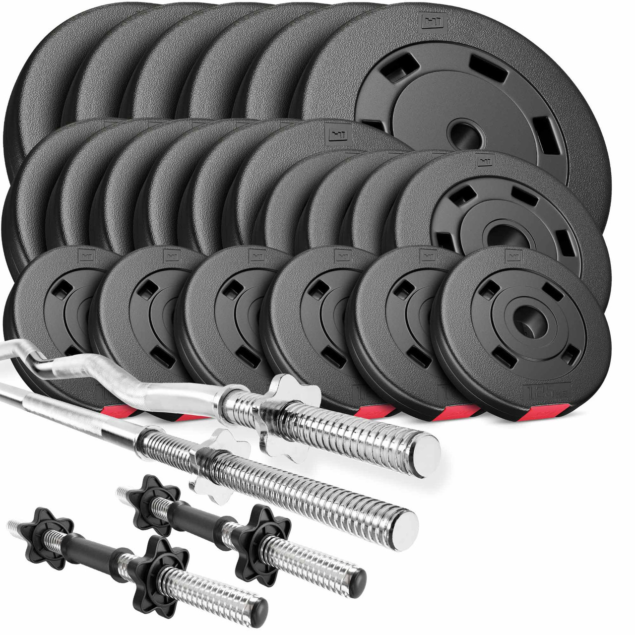 Набір Hop-Sport Premium 125 кг зі штангами та гантелями, фото 1