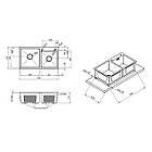 Прямокутна мийка на дві чаші Kroner KRP Schwarze 7843ZHM PVD зі змішувачем для кухні, фото 4
