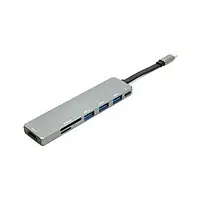 USB-хаб PowerPlant USB 3.1 Type-C - USB Hub, HDMI, Card Reader (CA912094)