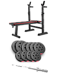 Набір Hop-Sport Premium 59 кг з лавою HS-1080 та штангою, фото 2