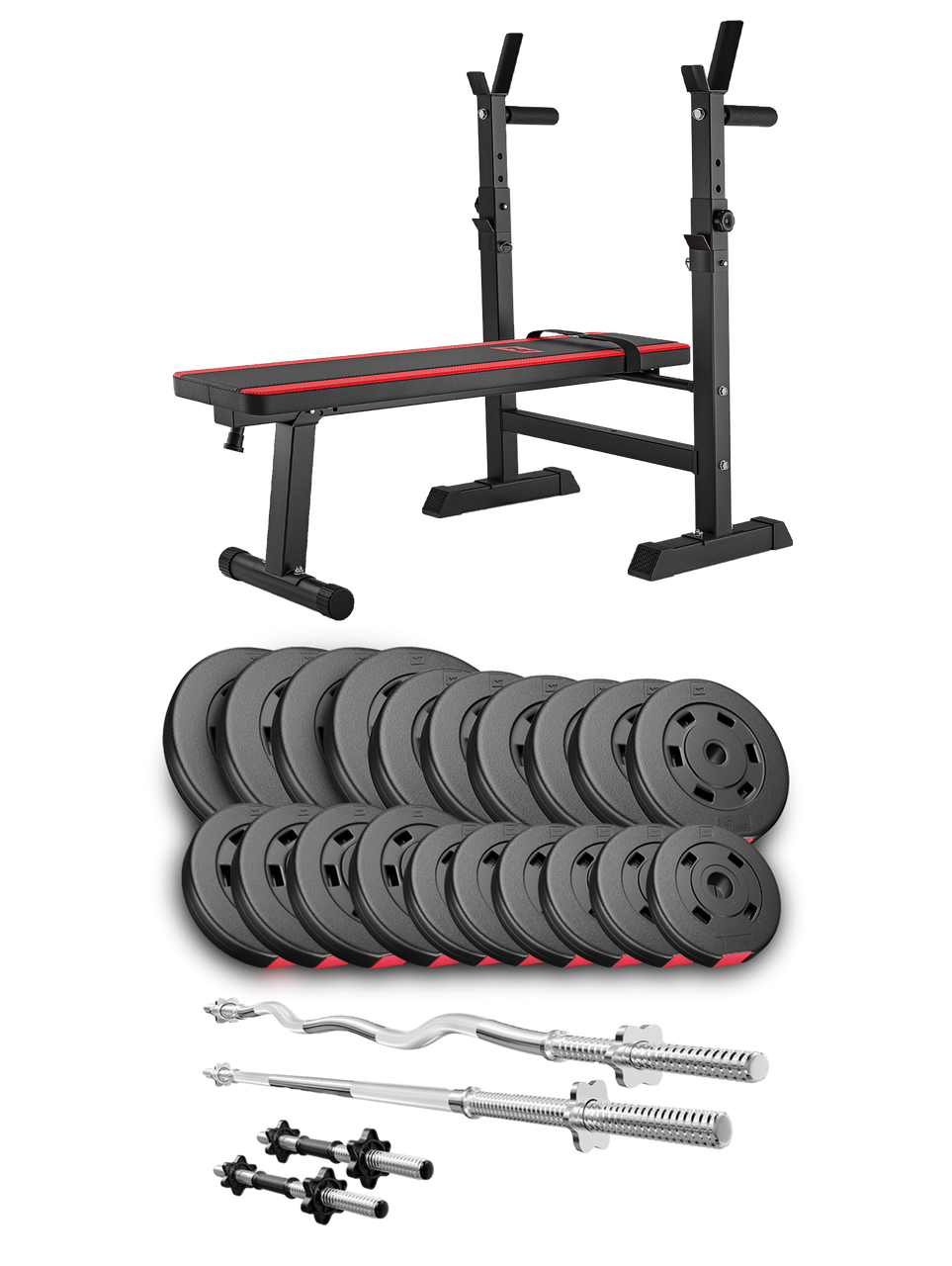 Набір Hop-Sport Premium 105 кг з лавою HS-1080, штангами та гантелями, фото 1