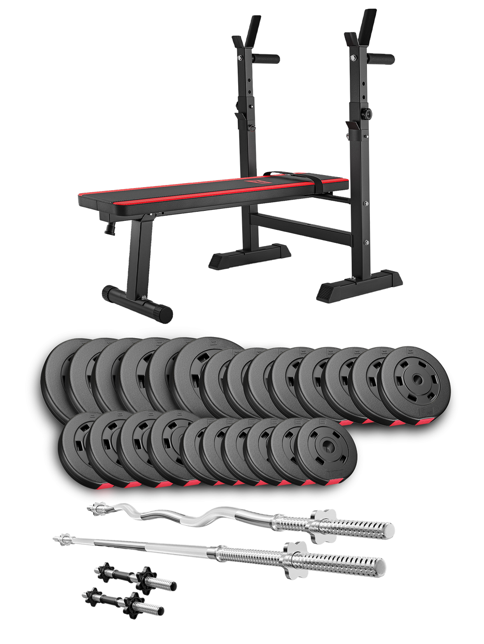 Набір Hop-Sport Premium 135 кг з лавою HS-1080, штангами та гантелями, фото 1