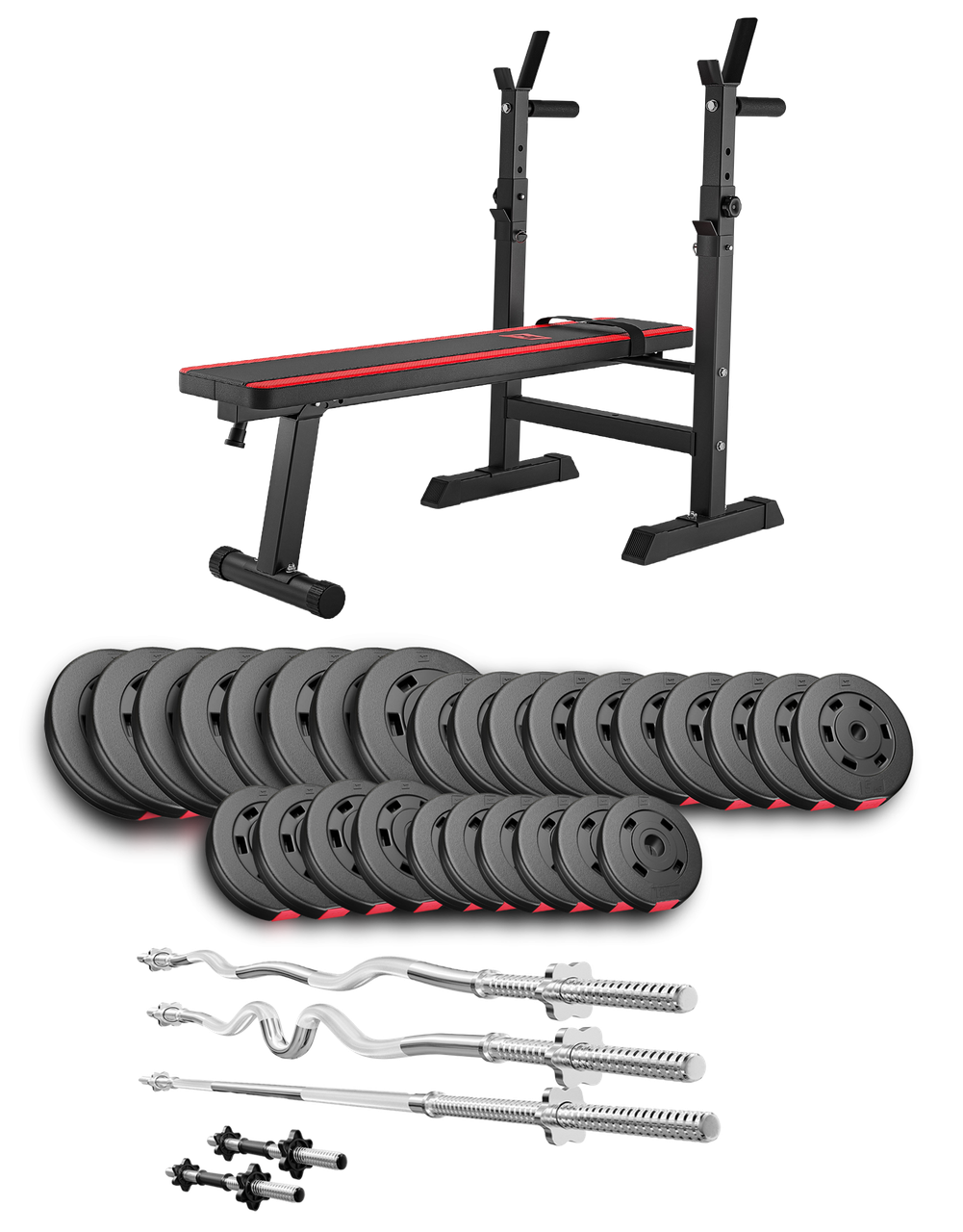 Набір Hop-Sport Premium 173 кг з лавою HS-1080, штангами та гантелями, фото 1