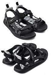 Чоловічі літні шкіряні сандалії Nike NS White, Чоловічі шкіряні шльопанці, босоніжки чорні, Чоловіче взуття