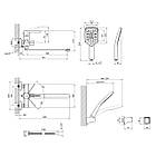 Змішувач для ванни Kroner KRP Essen SCH070 чорний настінний матовий з лійкою для ручного душу, фото 2