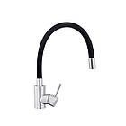 Набір Кухонна раковина глибока Kroner KRP Schwarze 6050HM PVD з кошиком та гнучким змішувачем, побутова мийка, фото 8