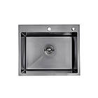 Мийка для кухні Kroner KRP Schwarze 6050HM PVD 3,0/1,0 мм чорна прямокутна з нержавіючої сталі, фото 2