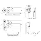 Змішувач для ванни Kroner KRP Edelstahl Klassisch SCH070 чорний настінний матовий з лійкою для ручного душу, фото 2