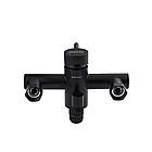 Змішувач для ванни Kroner KRP Edelstahl Klassisch SCH070 чорний настінний матовий з лійкою для ручного душу, фото 3