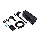 Змішувач для ванни Kroner KRP Edelstahl Klassisch SCH070 чорний настінний матовий з лійкою для ручного душу, фото 4